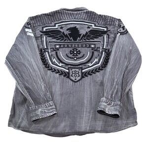 Roar Aviation Edition Long Sleeve Gray Eagle Fortitude Button Down Men's XL